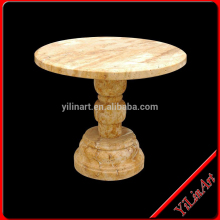 Beautiful yellow marble garden stone round tables YL-S078