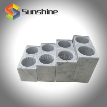 White Carrara Candle Holder Base Manufature