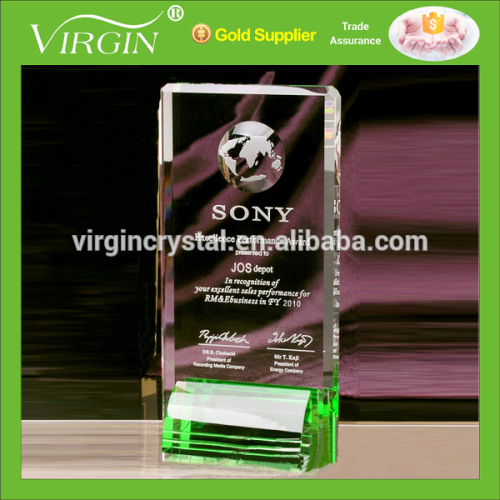 Wholesale New Design blank glass crystal award plaques for corporate excellence performance award souvenir