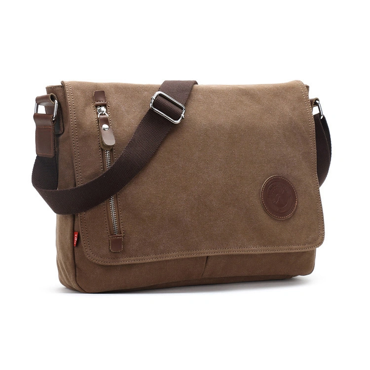 Custom Trendy Business Casual Men Sling Bags Canvas Shoulder Crossbody Messenger Bag