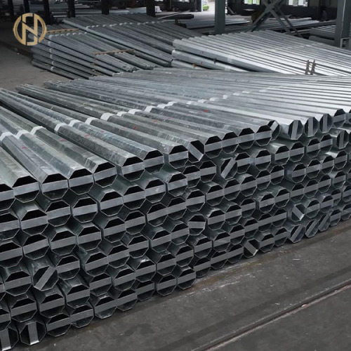 FT Q460 Bahan Hot Dip Galvanized Steel Pole