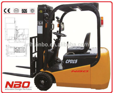 3-wheel electric counterbalanced forklift, electric forklift sell from NBO
