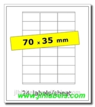 100 A4 70x35mm Matt White Labels Inkjet Laser Sticker,Square cut corners