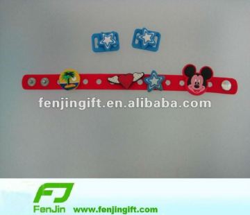 funny rubber charms silicone bracelet