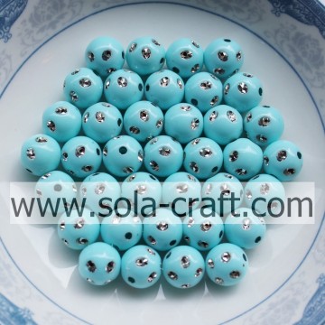 High Quality Sky Blue Color Artificial Disco Dot Beads 5MM