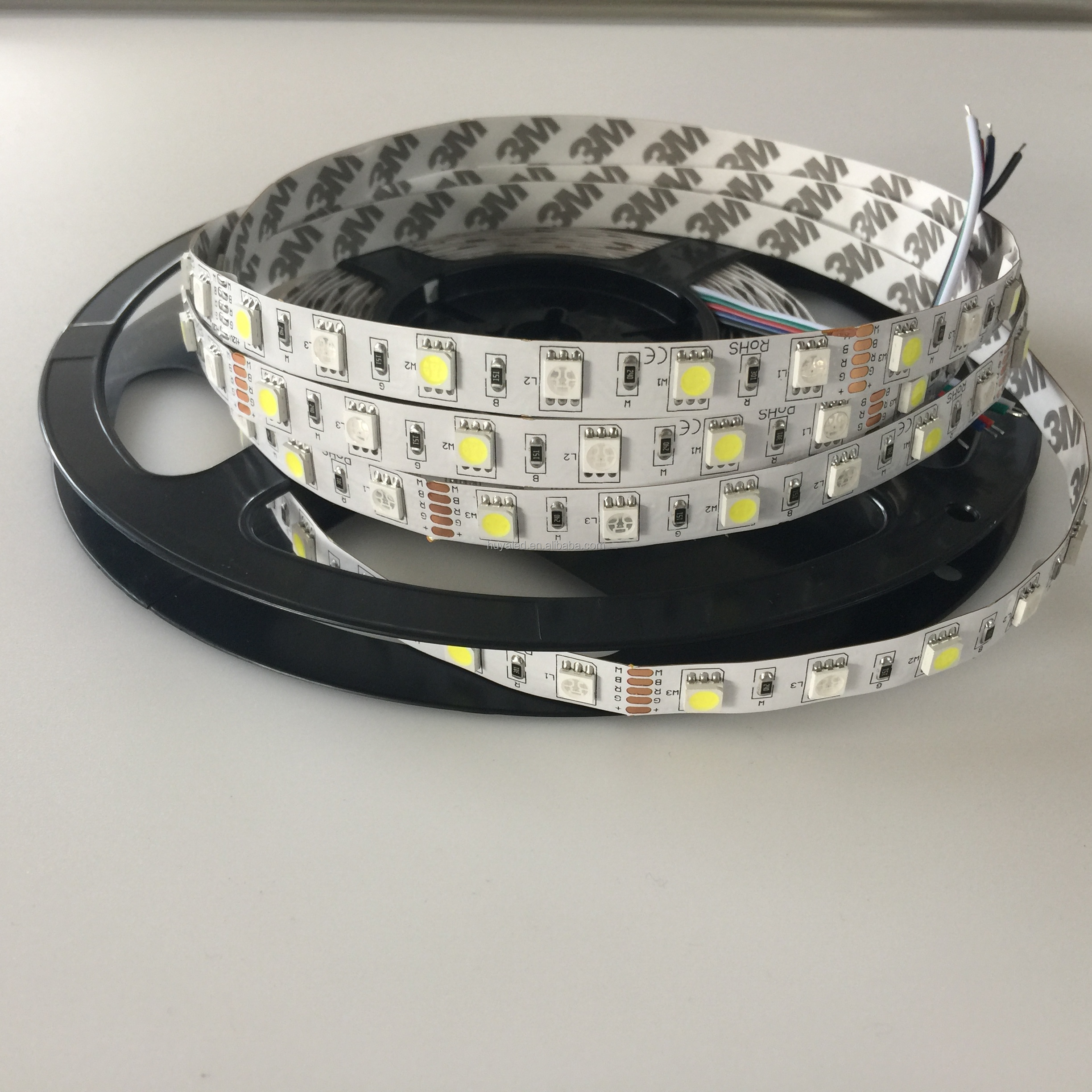 factory directly sell  SMD 5050  RGB + W   72 leds/m DC24V  one or two row 5 colors   led light strip