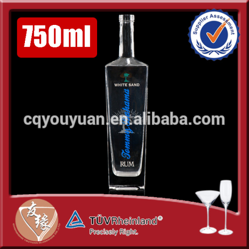 750ml cork top empty rum glass bottle