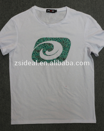 Men's short sleeve white cotton promotional tshirt,cotton polyester tshirt,polyester tshirt