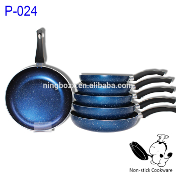 Stone coated frying pan blue marble coating skillet nonstick cookware