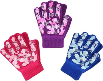 Winter Girls Kid Knit Stretchy Warm Magic Gloves