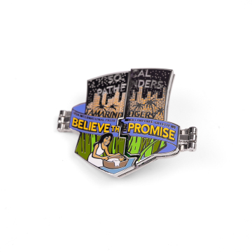 Custom Pin Badge with Swingable Charm - Hard Enamel Lapel Pin with Glitter