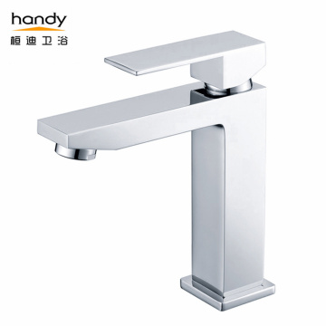 Stylish Square Type Single Cold Chrome basin faucet