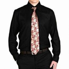 Men's dress shirt, solid color herringbone, business shirt, regular fit, collar stays, stiff collar