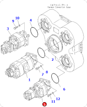 Gear assembly for HM400-2-2R worm gear 705-95-05110