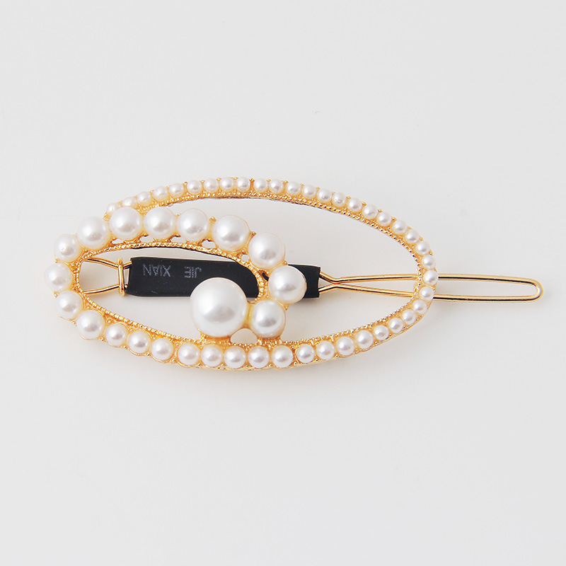 Ladies metallic pearl hair pin headpiece (3)