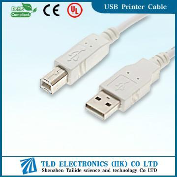 White USB to Printer Cable AM to BM Made in China