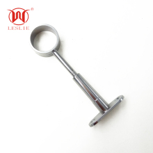 25mm Chrome Height Adjustable Cabinet Tube Holder Round Closet Rod Bracket