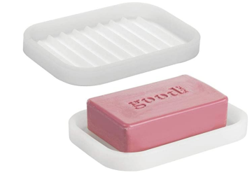 Kitchen Bathroom Silicone Soap Dish Tray Holder