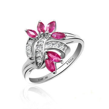 Luxury silver plated diamond ring 2012 poular ring