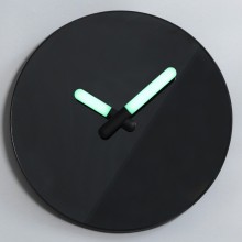Black Mirror Wall Clock wigh Luminous Hand