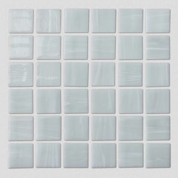 White Large Square Glass Mosaic Tile