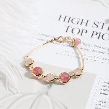 Crystal Bracelet 14k Gold Strawberry Crystal Bracelet