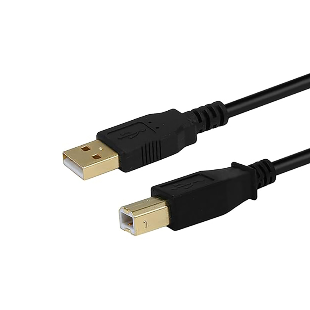 USB Printer Cable with USB 0 Type A Male Connector