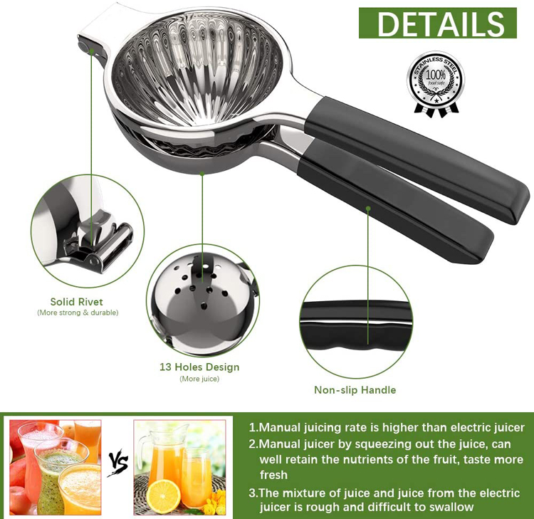 kitchen tools manual citrus juice squeezer stainless steel lemon squeezer