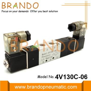 4V130C-06 Válvula solenoide neumática de 5 vías y 3 posiciones