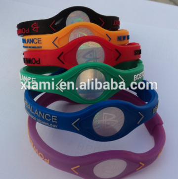 high level multicolor embossed words fashional energy silicone wristband