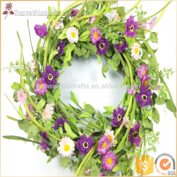 Decorative artificial flower wreath