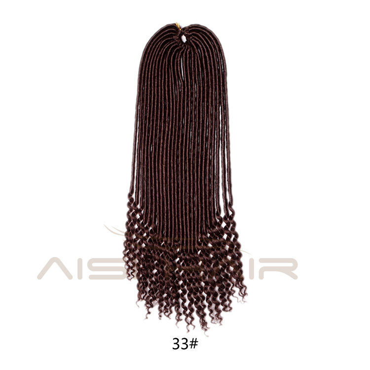 Aisi Hair Goddess Faux Locs Crochet Braids Hair Extensions Synthetic Curly End Faux Locks Braids Hairpieces for Black Women