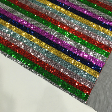 Rainbow 3mm Sequin Mesh Embroidery Fabric