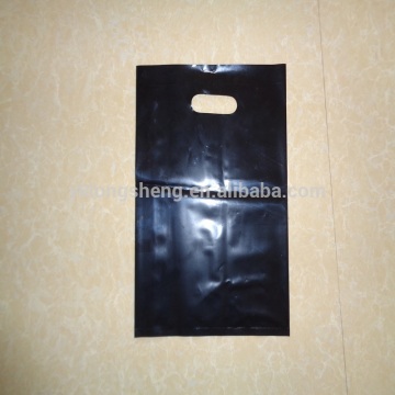 plain black virgin ldpe die cut carry bags