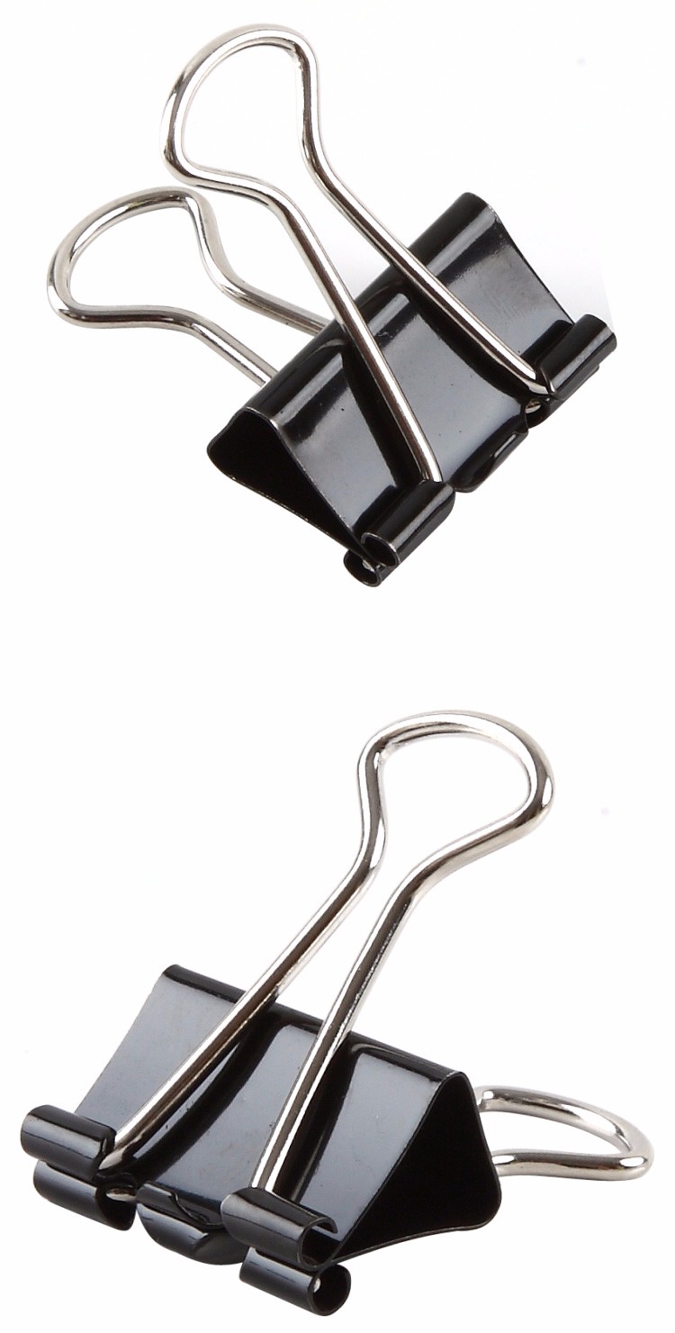 Hot selling 15mm black clips , new design metal binder clips set