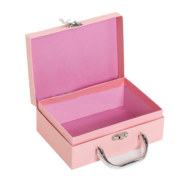 Pink Lovely Paper Suitcase Rigid Cardboard Storage Box