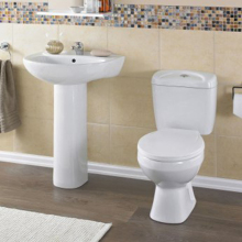 Ceram WC Two-Piece Round Water Closet Toilet