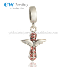 Beautiful Wing Bead 925 Silver CZ Pendant DIY Bead