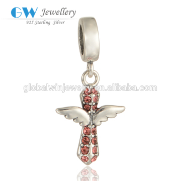 Beautiful Wing Bead 925 Silver CZ Pendant DIY Bead