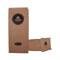 1000g Bio Pack Brown Kraft Paper Coffee Poss med glidelås
