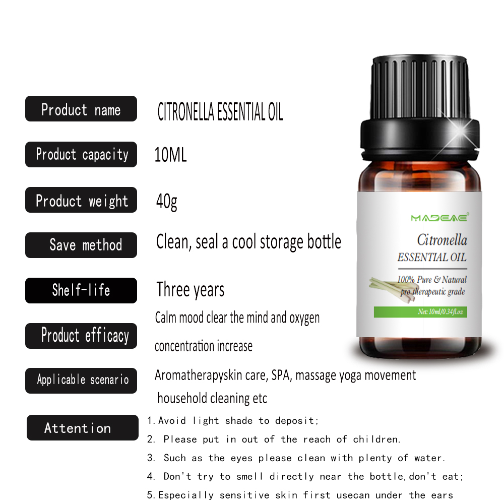 Citronnella Eau Soluble Essential Huile pour l&#39;aromathérapie