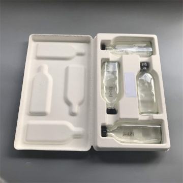 Dry press bagasse molded packaging wine bottle box