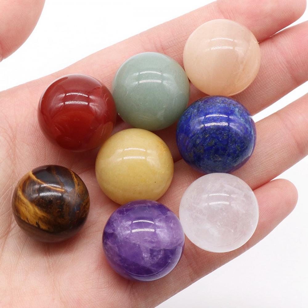 Bolas de chakra rollocroposita de 20 mm para alivio del estrés meditación balanceando la decoración del hogar bulones de cristal esferas pulidas