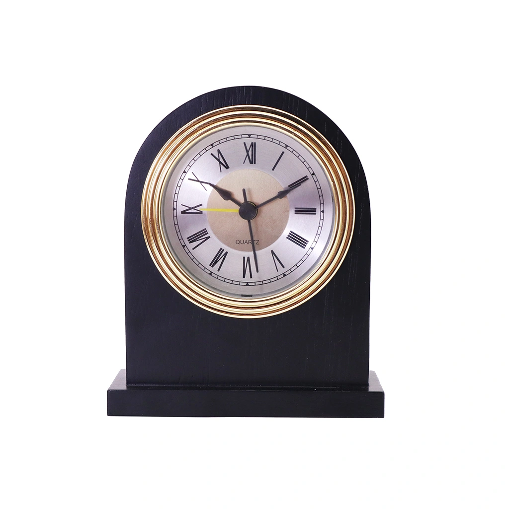 Classical Design Table Clock with Solid Wood