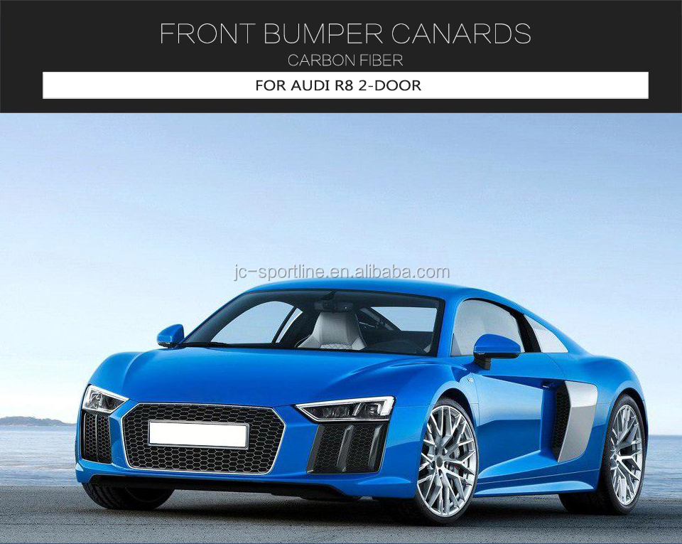 Carbon Fiber R8 Gen 2 Front Fins Diveplane for Audi R8 V10 2016- 2018 A Style
