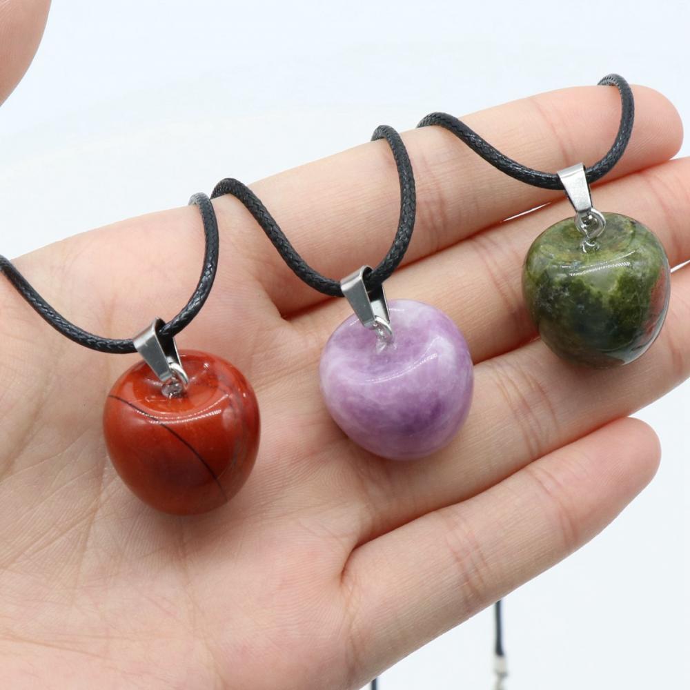 Collier de pendentif aux pommes en 3D Gemstone pour les filles