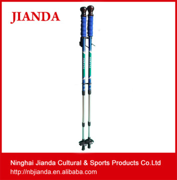 Outdoor wholesale aluminum telescoping folding nordic hiking walking canes with compass