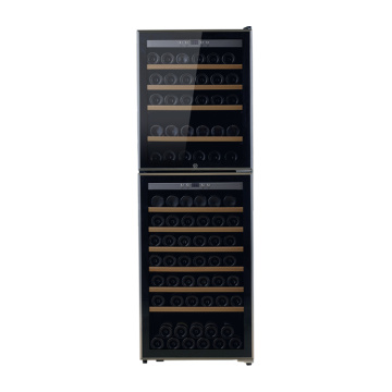 OEM ODM 122 butelių kompresoriaus dvigubos zonos dvigubos durys vyno šaldytuvas