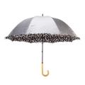 Met franje bedrukte zilveren coating Hand Open Dome Umbrella