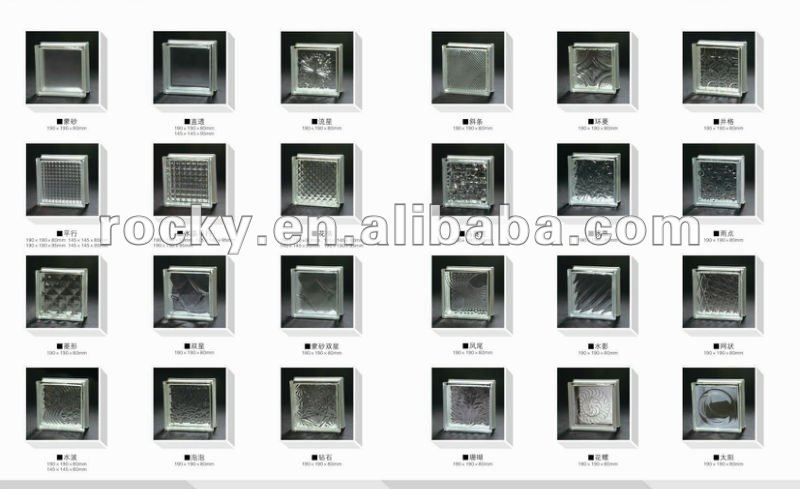 80MM CLEAR AND COLOR GLASS BLOCK WITH HOLE